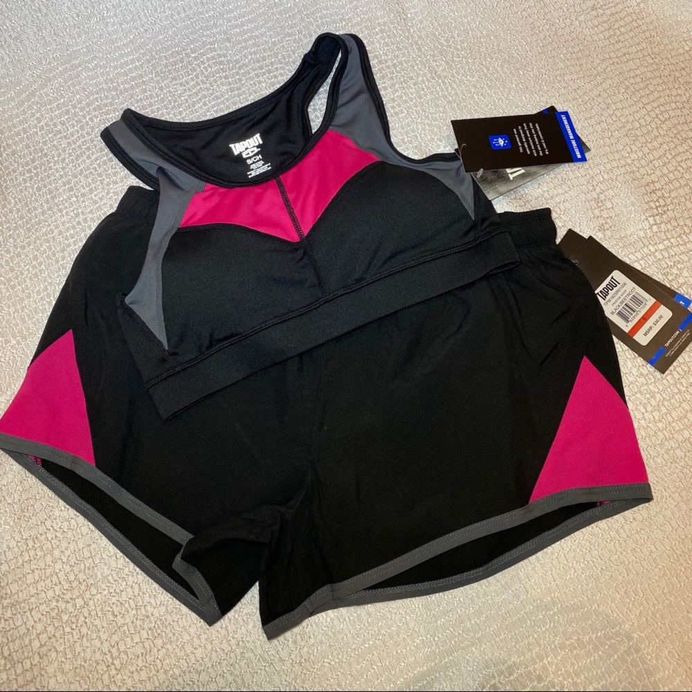 Sports bra and biker short matching set